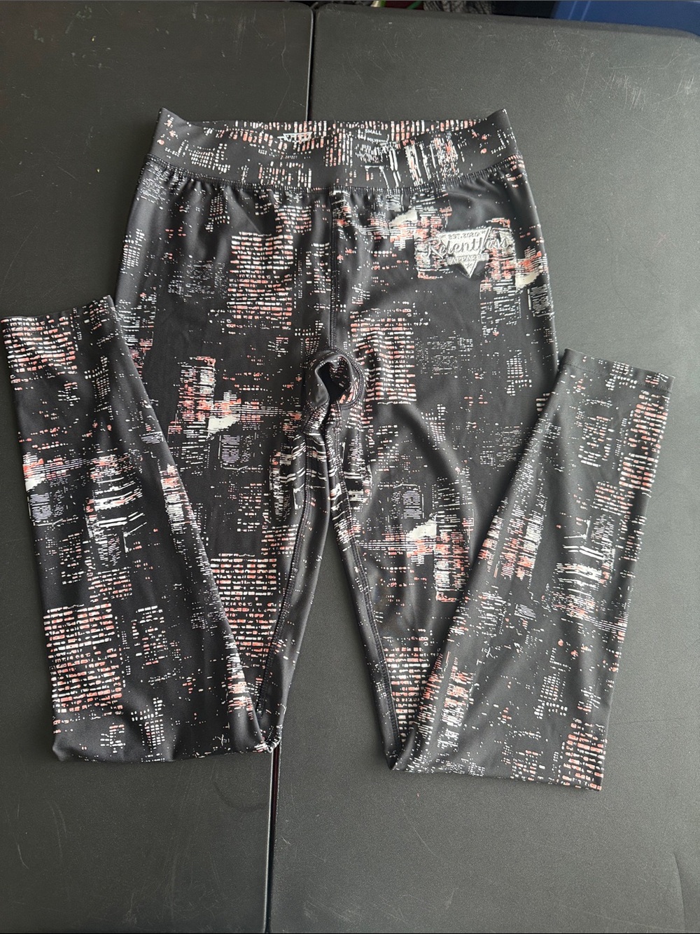 Athletic Girls' Black Patterned Leggings - Brand Unknown